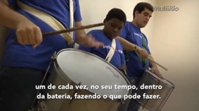 Bateria inclusiva – Centro da Música Carioca Artur da Távola